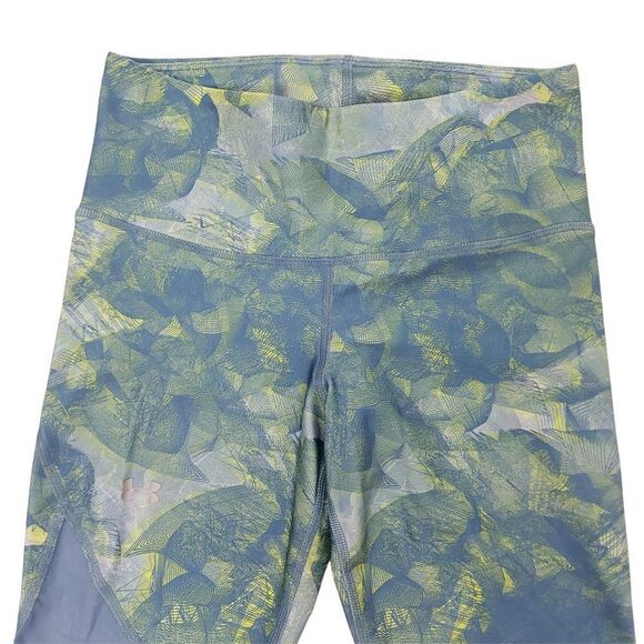 Under Armour Leggings Womens Medium Green Compression HeatGear Capri Athleisure - Picture 2 of 10